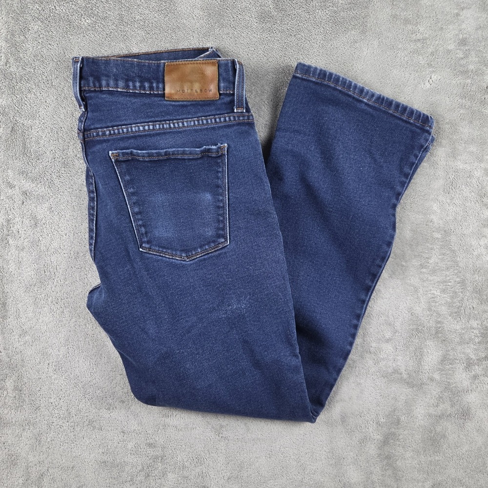 Mott & Bow Slim Jeans Mens 34x31 Blue Oliver Tapered Stretch Denim Casual‎